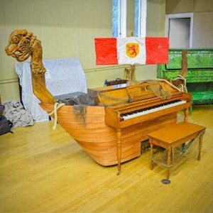2014 Viking-themed piano called "Skíðblaðnir"/ Photo courtesy of Pianos in the Park